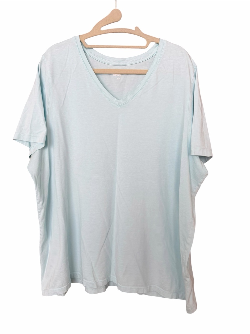Lands End Pale Aqua Cotton T-Shirt XL
